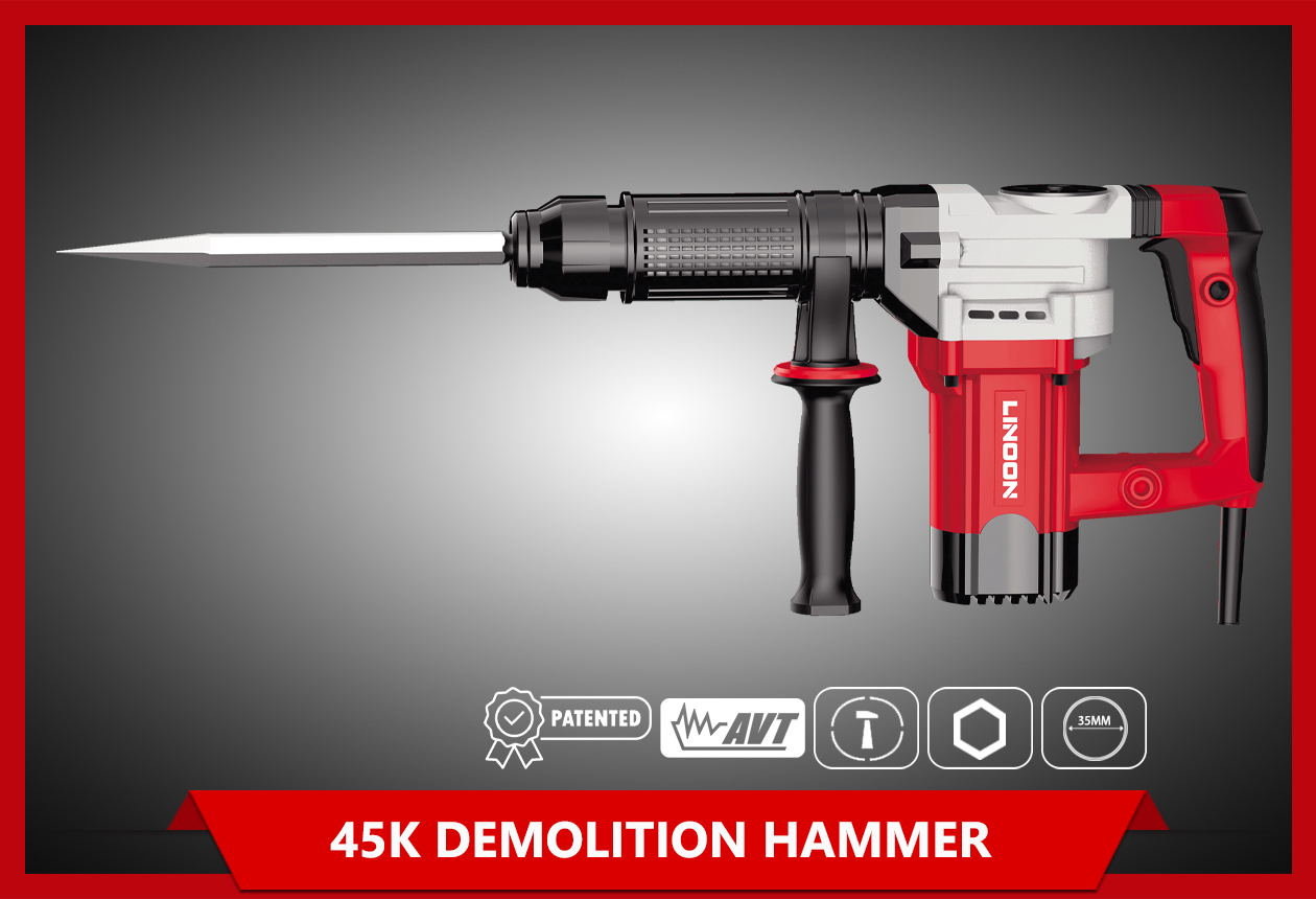 45k medium duty demolition hammer with rubber holder